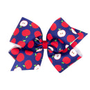 Apple Print Grosgrain Hair Bow | Girls Back-to-School Hair Bow | WeeStay™ Clip | Bossier City, LA