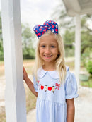 Apple Print Grosgrain Hair Bow | Girls Back-to-School Hair Bow | WeeStay™ Clip | Bossier City, LA