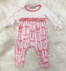 Pink Polka Dots Bow Romper for Baby Girls
