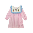 Hazel Blue Pink Check Nutcracker/Ballerina Applique Dress