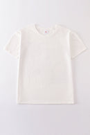 Cream blank basic t-shirt Adult Kids and baby bubble