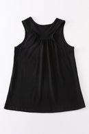 Black blank basic kids teens adult tank top