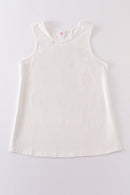 White blank basic kids teens adult tank top