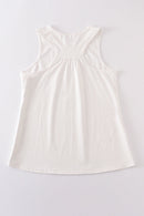 White blank basic kids teens adult tank top