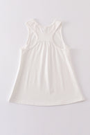 White blank basic kids teens adult tank top