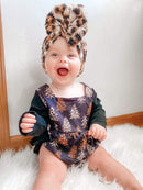 Leopard trees ruffle romper