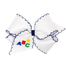 ABC Embroidered Hair Bow | Girls Back-to-School Grosgrain Bow | WeeStay™ Clip | Bossier City, LA