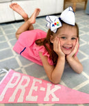 ABC Embroidered Hair Bow | Girls Back-to-School Grosgrain Bow | WeeStay™ Clip | Bossier City, LA