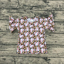 Leopard baseball ruffle top