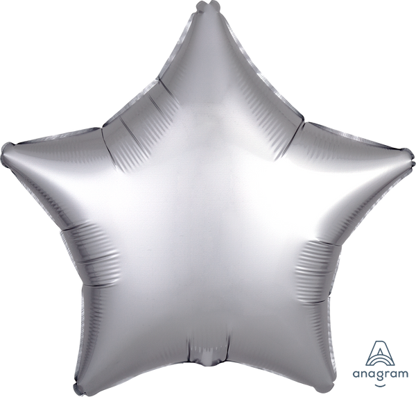 18" Satin Luxe Platinum Silver Star Balloon – Perfect for Parties & Celebrations!