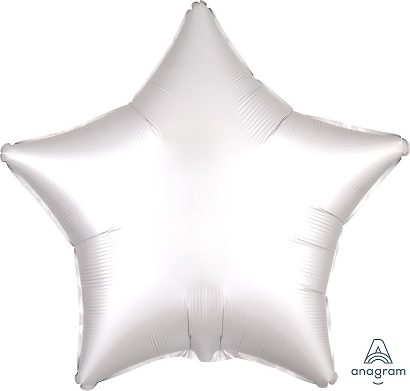 18" Satin Luxe White Star Balloon
