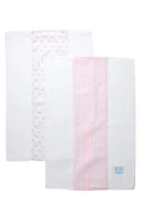 Baby Girls Pink Bow Burp Cloth Set (2 Pack) – Cotton Burp Cloths | The Prissy Pelican Boutique Bossier City LA