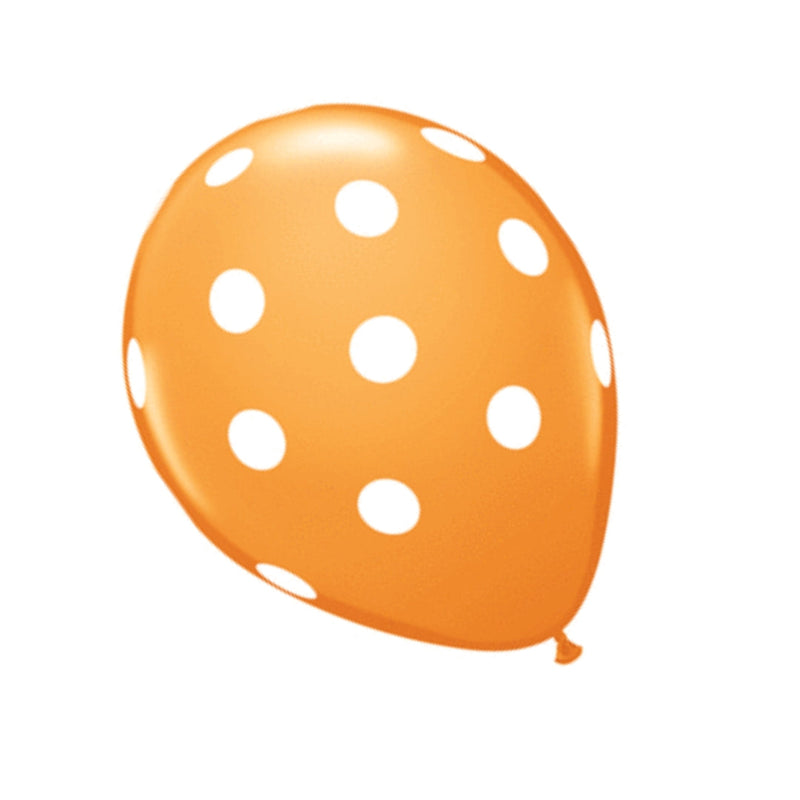 11" Orange Polka Dot Balloons (5 Pack) – Perfect for Parties, Birthdays, Halloween & Decorations