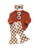 Checkered Flare Pants | Copper