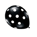 11" Latex Balloon Black Polka Dot (10 Pack)