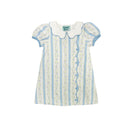 PRE ORDER - Hazel Blue Floral Dress with Scallop Trim