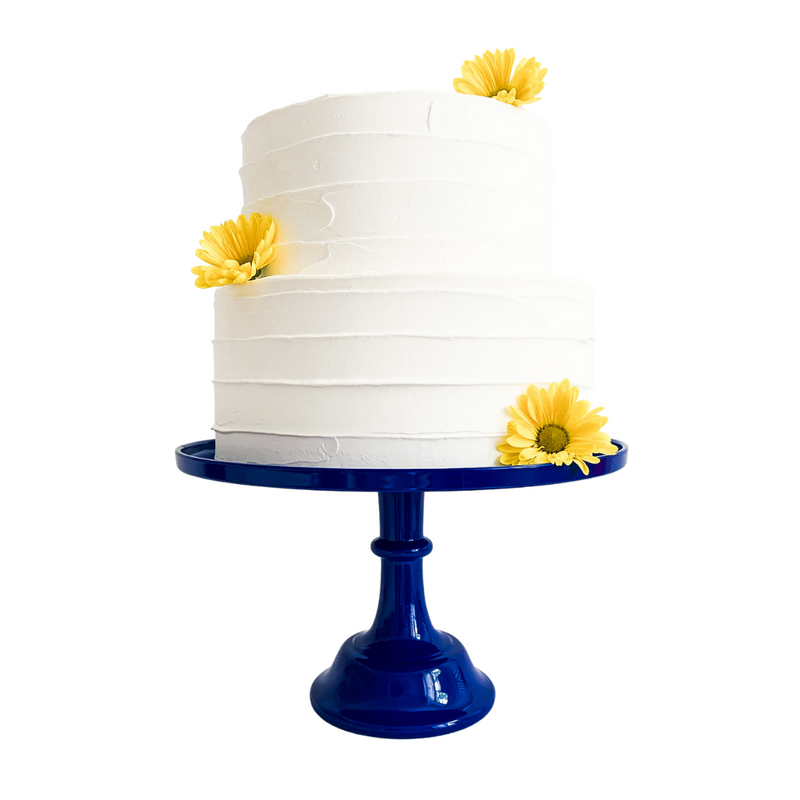 Royal Blue Melamine Pedestal Cake Stand