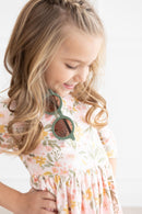 Pretty Peachy 3/4 Sleeve Pocket Twirl Dress