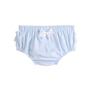 2 pc Set Light Blue and White Ruffle Knit Cotton Bloomers