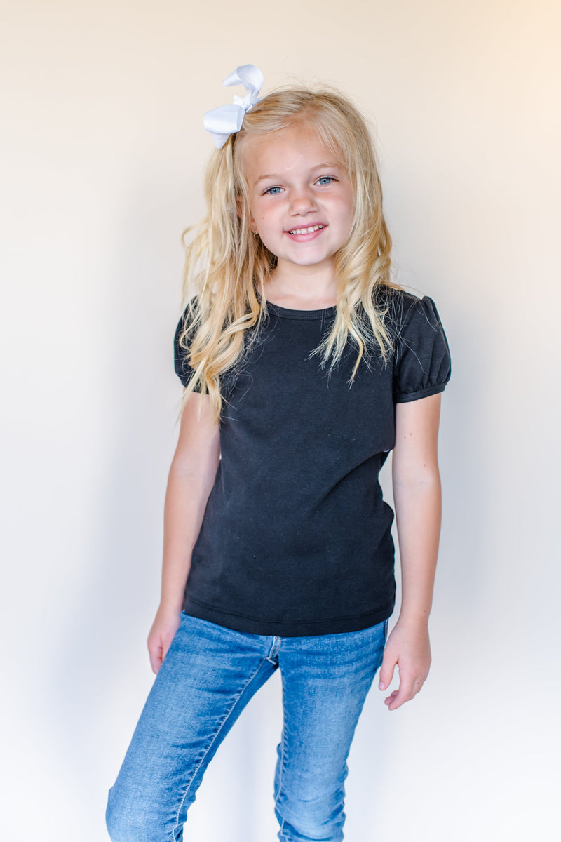 Girl's Short Sleeve Puff Shirts