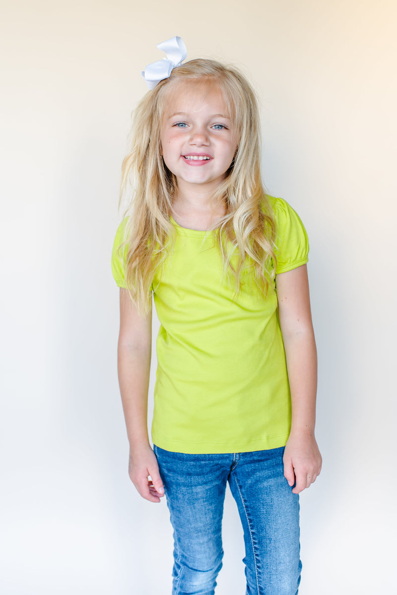 Girl's Short Sleeve Puff Shirts