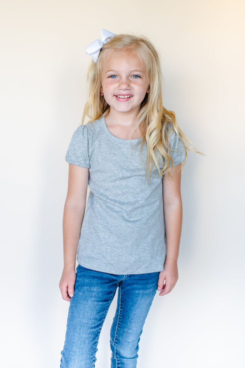 Girl's Short Sleeve Puff Shirts