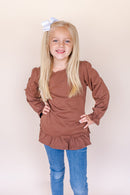Girl's Long Sleeve Ruffle Shirt