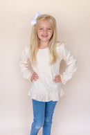 Girl's Long Sleeve Ruffle Shirt