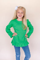 Girl's Long Sleeve Ruffle Shirt