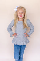 Girl's Long Sleeve Ruffle Shirt