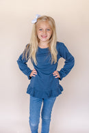 Girl's Long Sleeve Ruffle Shirt