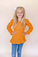 Girl's Long Sleeve Ruffle Shirt