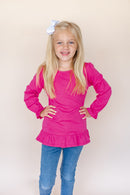 Girl's Long Sleeve Ruffle Shirt