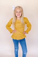Girl's Long Sleeve Ruffle Shirt