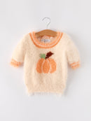Fall Pumpkin Orange Girls Pullover Sweater