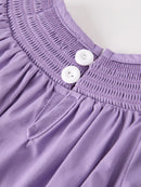 Purple Halloween Smock Embroidery Baby Girl Romper
