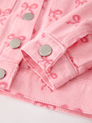 Pink Fall Girls Denim Jacket