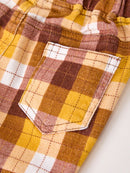 Fall Thanksgiving Brown Plaid Bow Trousers
