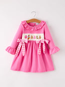 Fall Thanksgiving& Halloween "GOBBLE" Smock Embroidery Baby Girl Dress