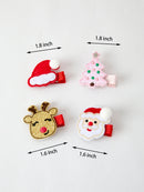 Winter Christmas Girls Hair Clips 1.8 Inch