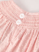 Autumn Halloween Light Pink Ghost Embroidery Smock Floral Girls Romper