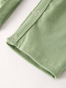 Fall Thanksgiving Chicken Smock Embroidered Green Boys Romper