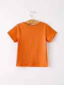 Fall Thanksgiving/Halloween  Leopard Short sleeve O-neck T-shirt