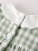 Fall Halloween & Thanksgiving Applique Plaid Girls Bloomers Romper Set