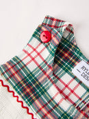 Christmas Jonjon Plaid Smocking Embroidered Boys Romper