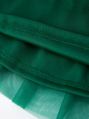 Christmas Candy Cane Sequin Applique Green Tulle Skirt