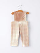 Christmas Vintage-Style Plaid Embroidered Gingerbread and Bows Boy Romper