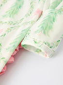 Christmas Tree Wreath Print Long Sleeve Zip Baby Girls Romper
