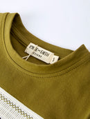 Duck Embroidery Boys Set Green Tee and Camo Shorts