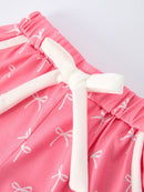 Mommy & Me Bow Print Ruffle Pajama Set